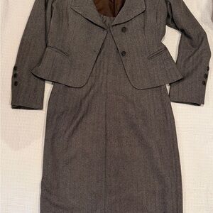 Zenobia Dark Brown Women's Blazer & Skirt Set